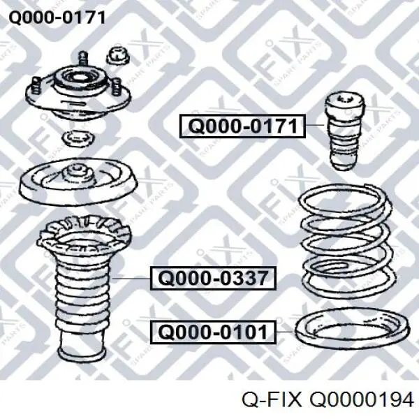 Almohadilla de tope, suspensión delantera Q0000194 Q-fix