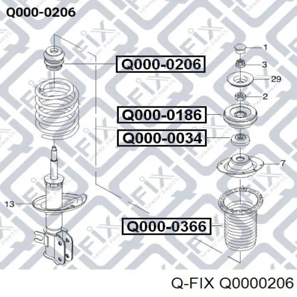 Буфер (отбойник) амортизатора переднего Q0000206 Q-fix