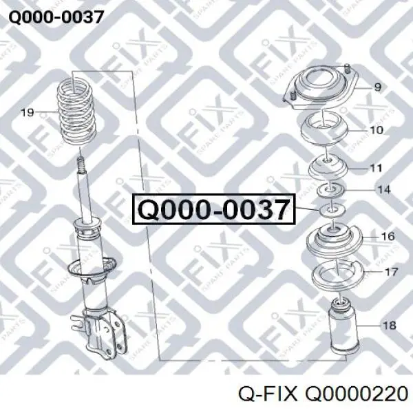 Подшипник опорный амортизатора, переднего Q-fix Q0000220 цена, от 11.70 USD