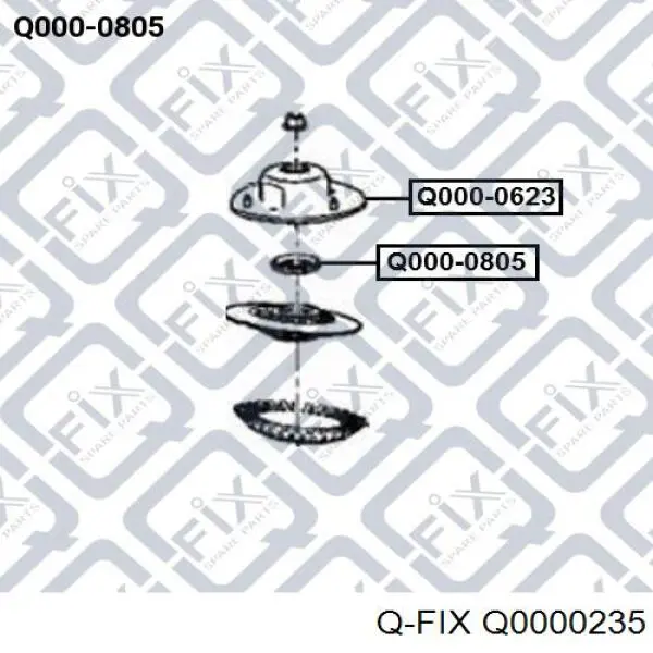 Підшипник опорний амортизатора, переднього Q0000235 Q-fix