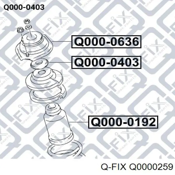 Подшипник опорный амортизатора, переднего Q-fix Q0000259 цена, от 4.41 USD