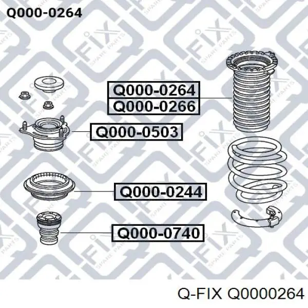 Пыльник амортизатора переднего Q0000264 Q-fix