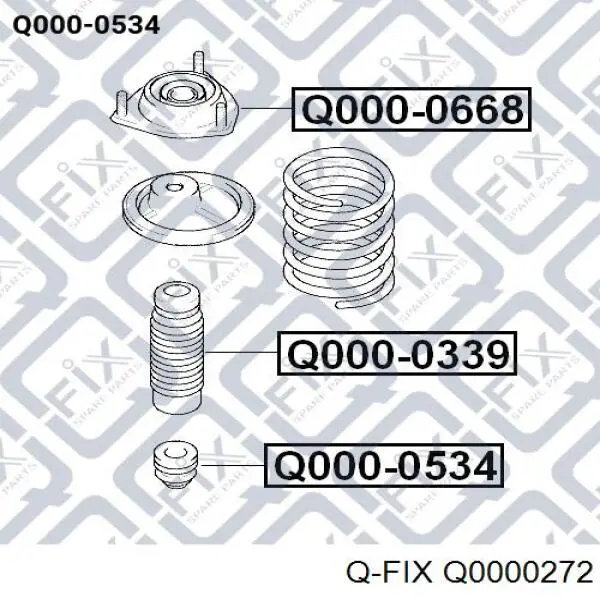 Буфер-отбойник амортизатора переднего + пыльник Q-fix Q0000272 цена, от 5.75 USD