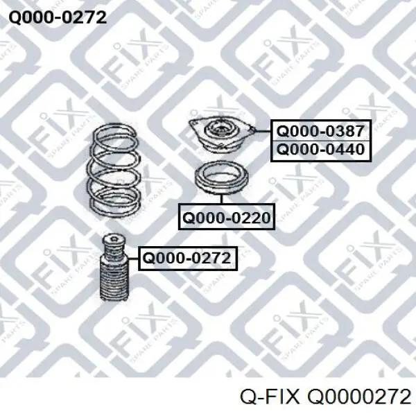 Буфер (отбойник) амортизатора переднего + пыльник Q0000272 Q-fix