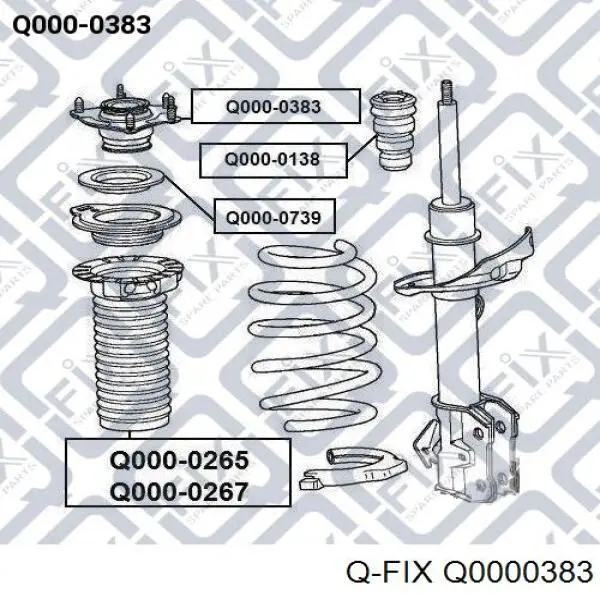 Опора амортизатора переднего Q0000383 Q-fix