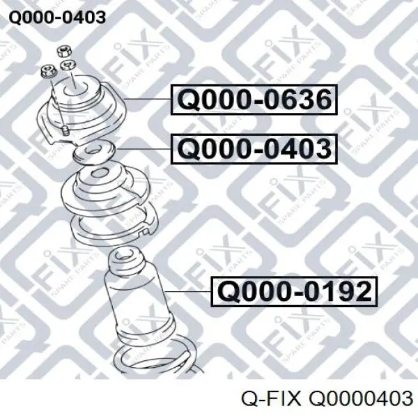 Q0000403 Q-fix rolamento de suporte do amortecedor dianteiro