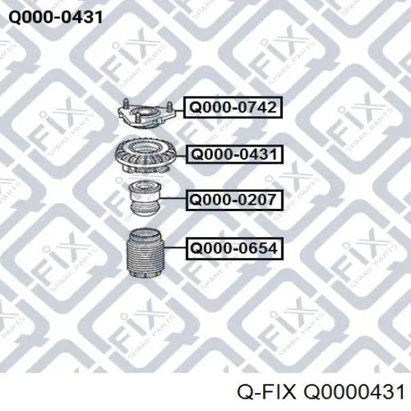 Q0000431 Q-fix rolamento de suporte do amortecedor dianteiro