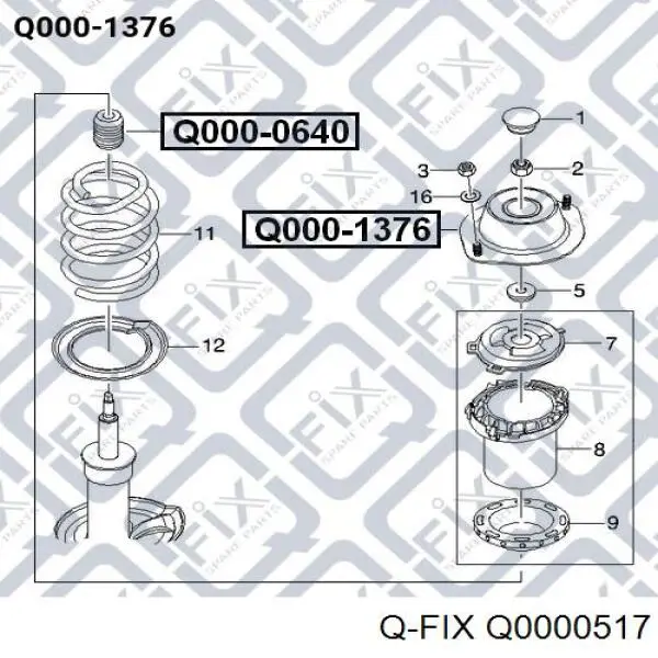 Опора стойки амортизатора переднего Q-fix Q0000517 цена, от 24.33 USD