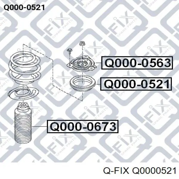 Подшипник опорный амортизатора переднего Q0000521 Q-fix