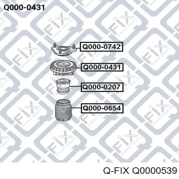 Купить Q0000539 Q-fix Опорный подшипник амортизатора