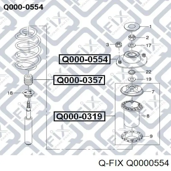 Опора амортизатора переднего левого Q0000554 Q-fix