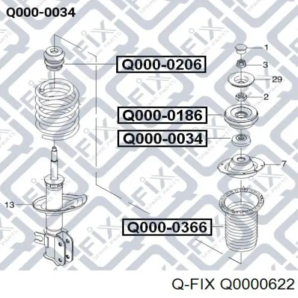 Опорный подшипник амортизатора Q0000622 Q-fix