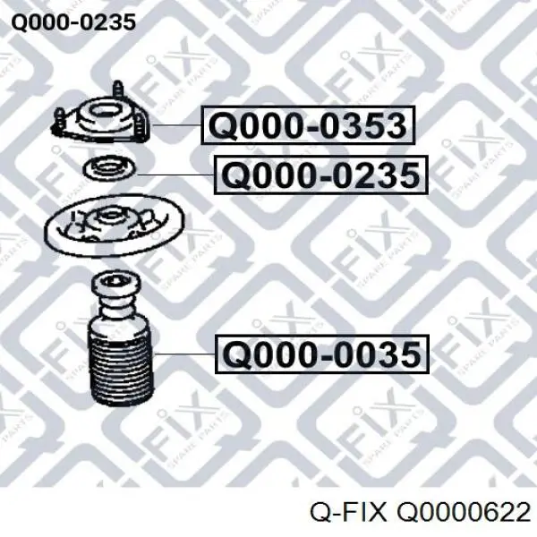 Rodamiento amortiguador delantero Q0000622 Q-fix