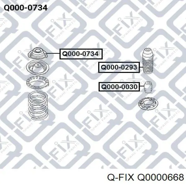 Q0000668 Q-fix Подушка амортизатора переднего