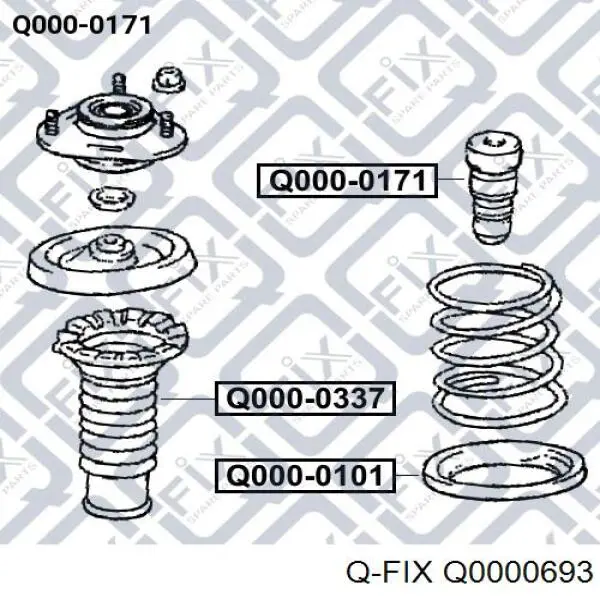 Q0000693 Q-fix Резиновое кольцо передней пружины