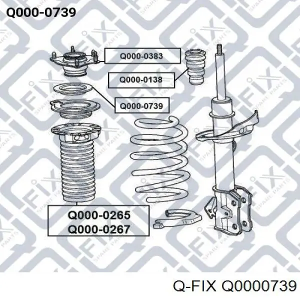 Опорный подшипник амортизатора Q0000739 Q-fix