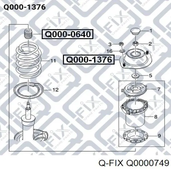 Soporte amortiguador delantero Q0000749 Q-fix