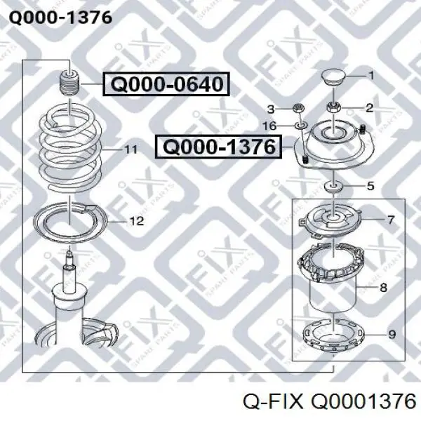 Опора амортизатора переднего Q0001376 Q-fix