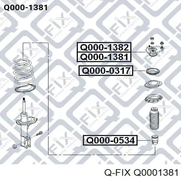 Q0001381 Q-fix suporte de amortecedor dianteiro esquerdo