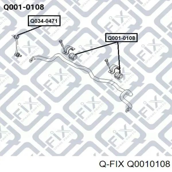Casquillo de barra estabilizadora delantera Q0010108 Q-fix