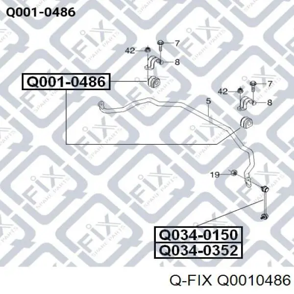 Втулка переднего стабилизатора Q0010486 Q-fix