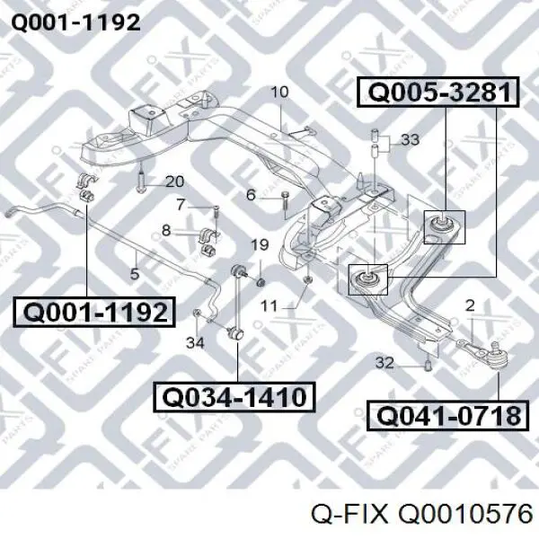 Купить Q0010576 Q-fix Втулки переднего стабилизатора