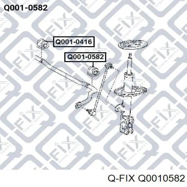 Втулка стабилизатора переднего левая Q0010582 Q-fix