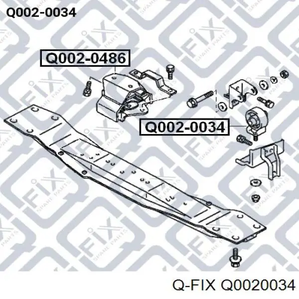 Подушка трансмиссии (опора раздаточной коробки) Q0020034 Q-fix