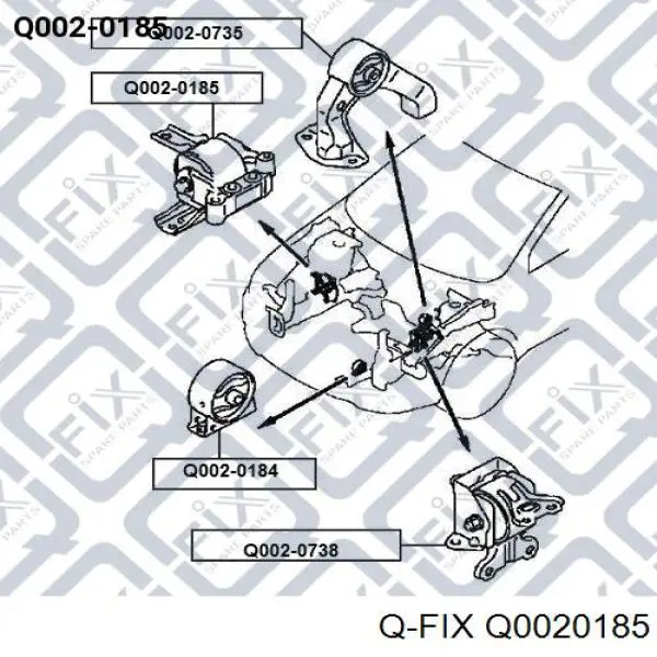 Правая подушка двигателя Q0020185 Q-fix