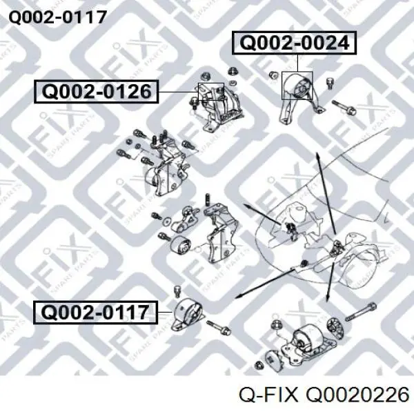 Задняя опора двигателя Q0020226 Q-fix