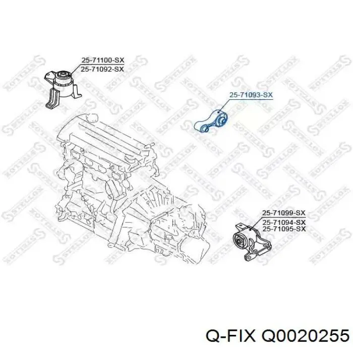 Задняя опора двигателя Q-fix Q0020255 цена, от 15.23 USD