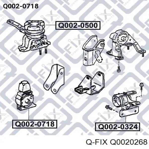 Купить Q0020268 Q-fix Подушка (опора) двигателя правая верхняя