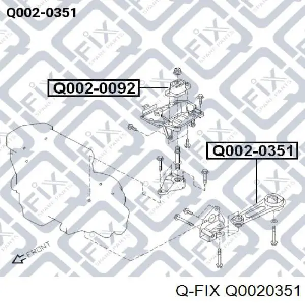 Q0020351 Q-fix coxim (suporte esquerdo inferior de motor)