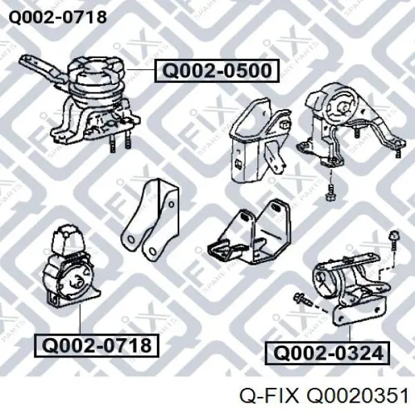 Подушка (опора) двигателя левая нижняя Q-fix Q0020351 цена, от 13.09 USD