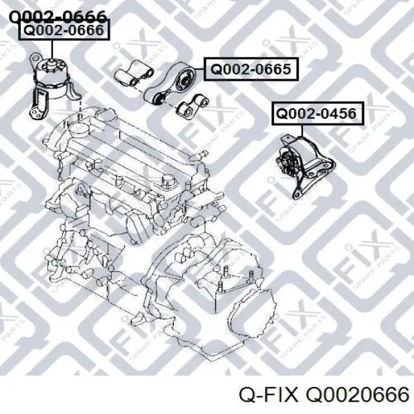 Правая подушка двигателя Q0020666 Q-fix