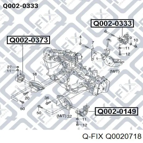 Q0020718 Q-fix Подушка передней опоры двигателя