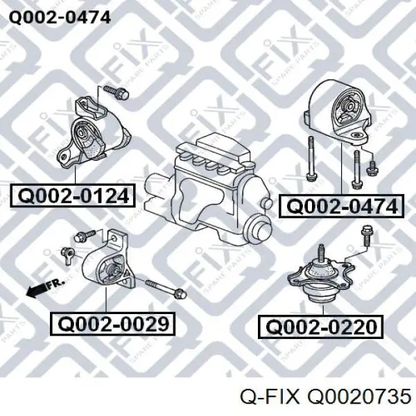 Q0020735 Q-fix Задняя подушка двигателя