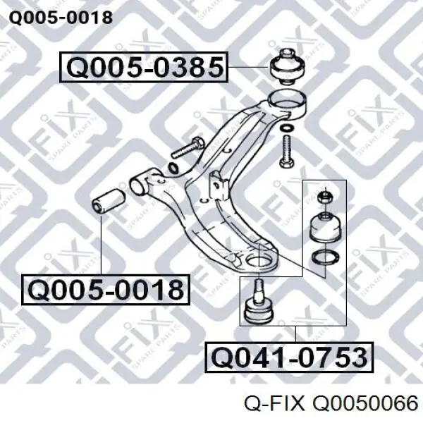 Сайлентблок задней поперечной тяги Q-fix Q0050066 цена, от 5.52 USD