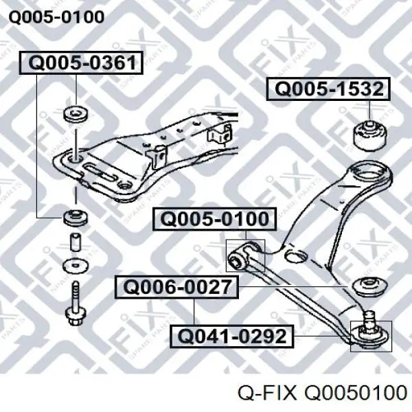 Сайлентблок переднего нижнего рычага Q0050100 Q-fix