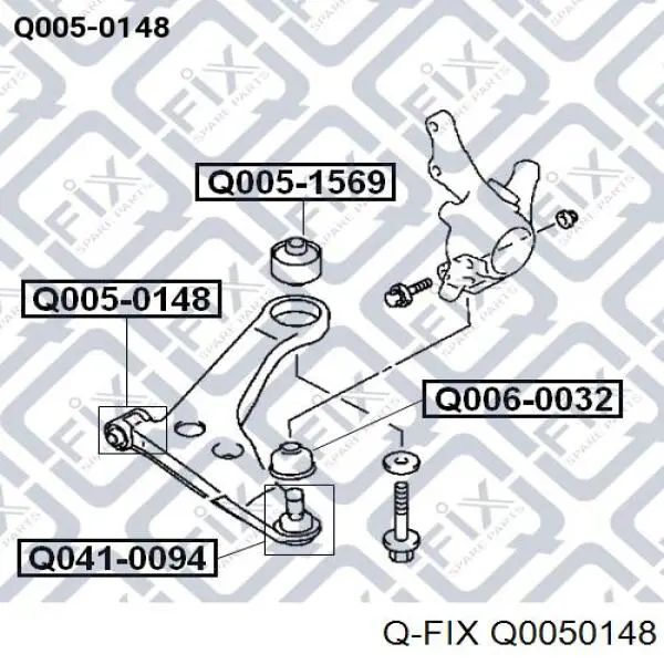 Q0050148 Q-fix bloco silencioso dianteiro do braço oscilante inferior