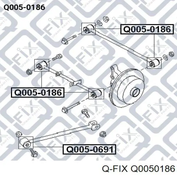 Q0050186 Q-fix bloco silencioso da barra panhard (de suspensão traseira)