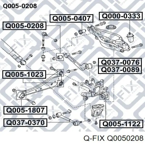 Q0050208 Q-fix сайлентблок заднего поперечного рычага внутренний