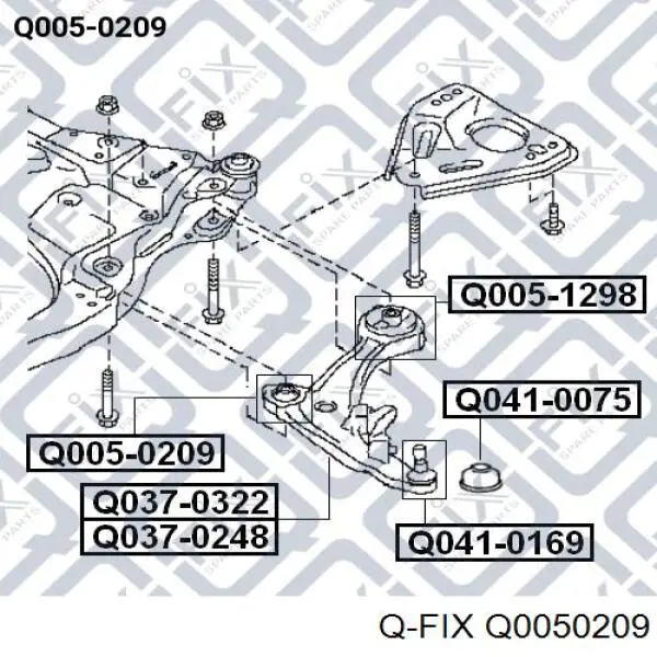 Сайлентблок переднего нижнего рычага Q0050209 Q-fix