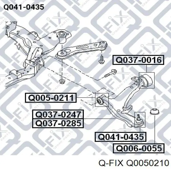 Сайлентблок передней подвески Q-fix Q0050210 цена, от 9.26 USD