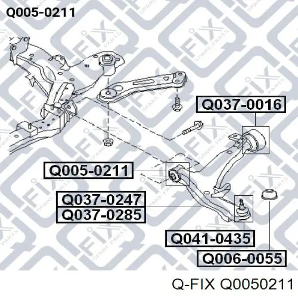 Сайлентблок переднего нижнего рычага Q0050211 Q-fix