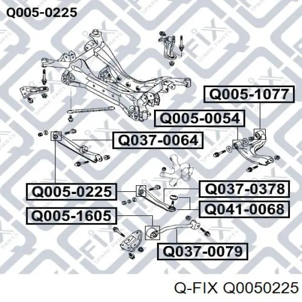 Сайлентблок заднего поперечного рычага внутренний Q0050225 Q-fix