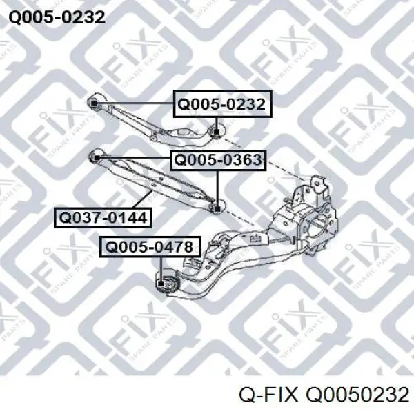 Сайлентблок заднего верхнего рычага Q0050232 Q-fix