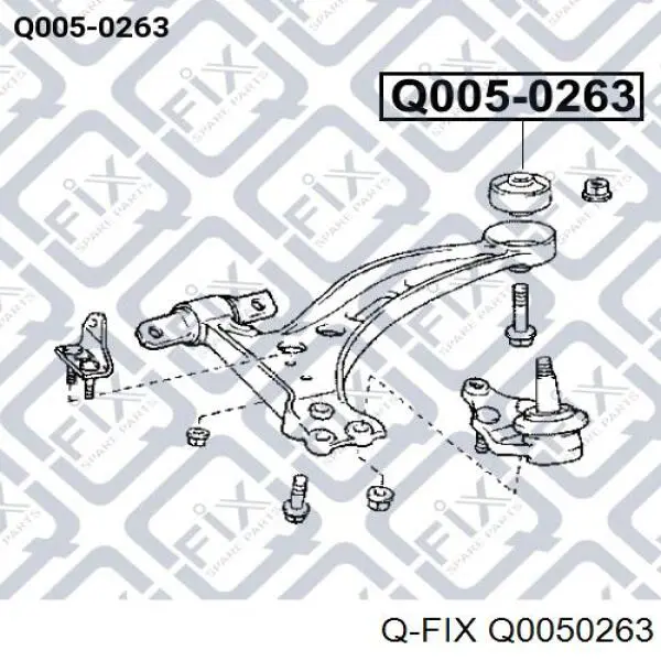 Q0050263 Q-fix bloco silencioso dianteiro do braço oscilante inferior