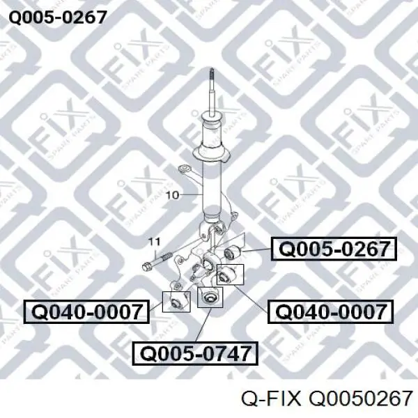 Сайлентблок цапфы задней Q0050267 Q-fix