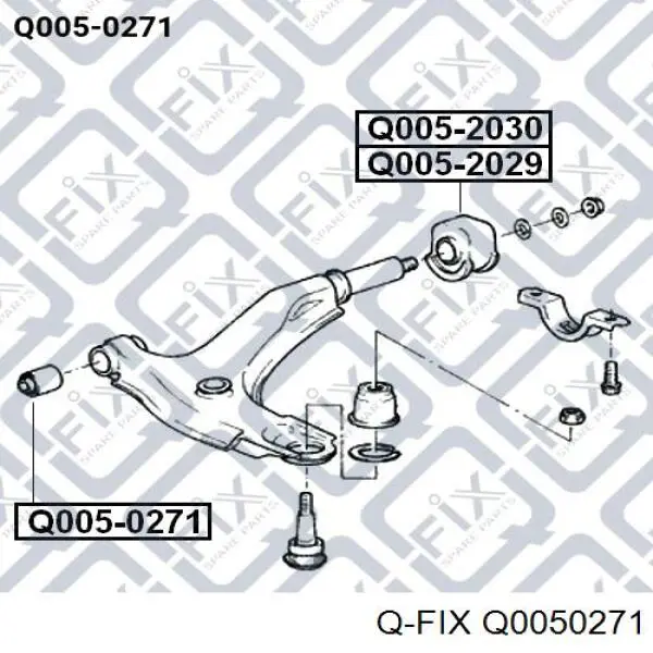 Сайлентблок переднего нижнего рычага Q0050271 Q-fix